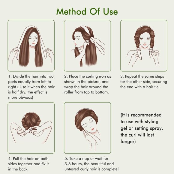 Heatless Hair Curler,Heatless Curling Rod Headband,No Heat Curling Headband,Hair - Picture 5 of 16